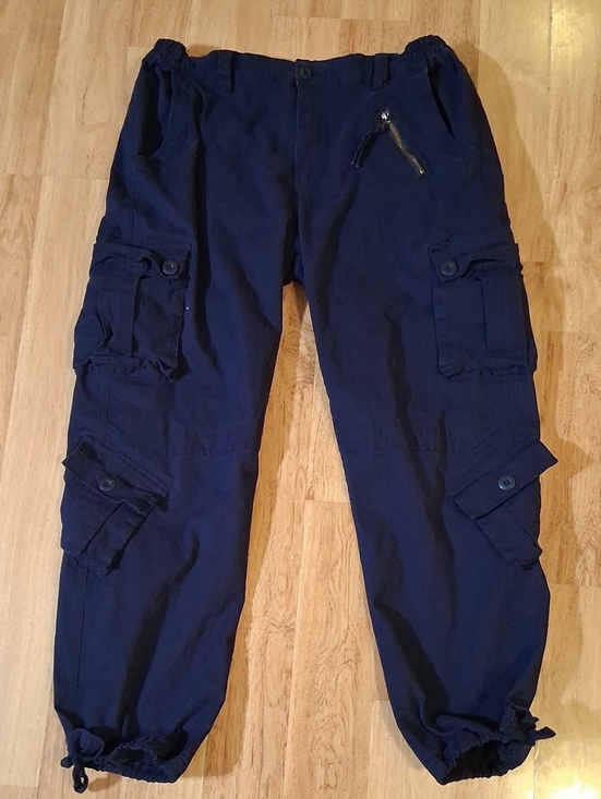 Pants - Women's Navy Cargo Jogger Pants with Utility Pockets 97% Cotton